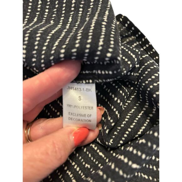 THML Black and White Striped  Dress with Floral Embroidery - Size S - Picture 12 of 13